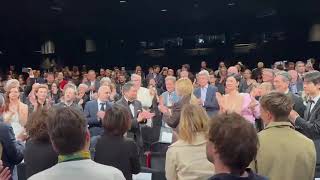 Ryûsuke Hamaguchi Hugs Thierry Frémaux as Cast Wipes Tears After "All of a Sudden" at Cannes