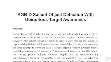 RGB D Salient Object Detection With Ubiquitous Target Awareness