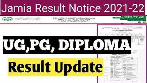 Jamia Millia islamia Entrance Result Update 2021-22 / List of Selected Candidate/Jamia Score card