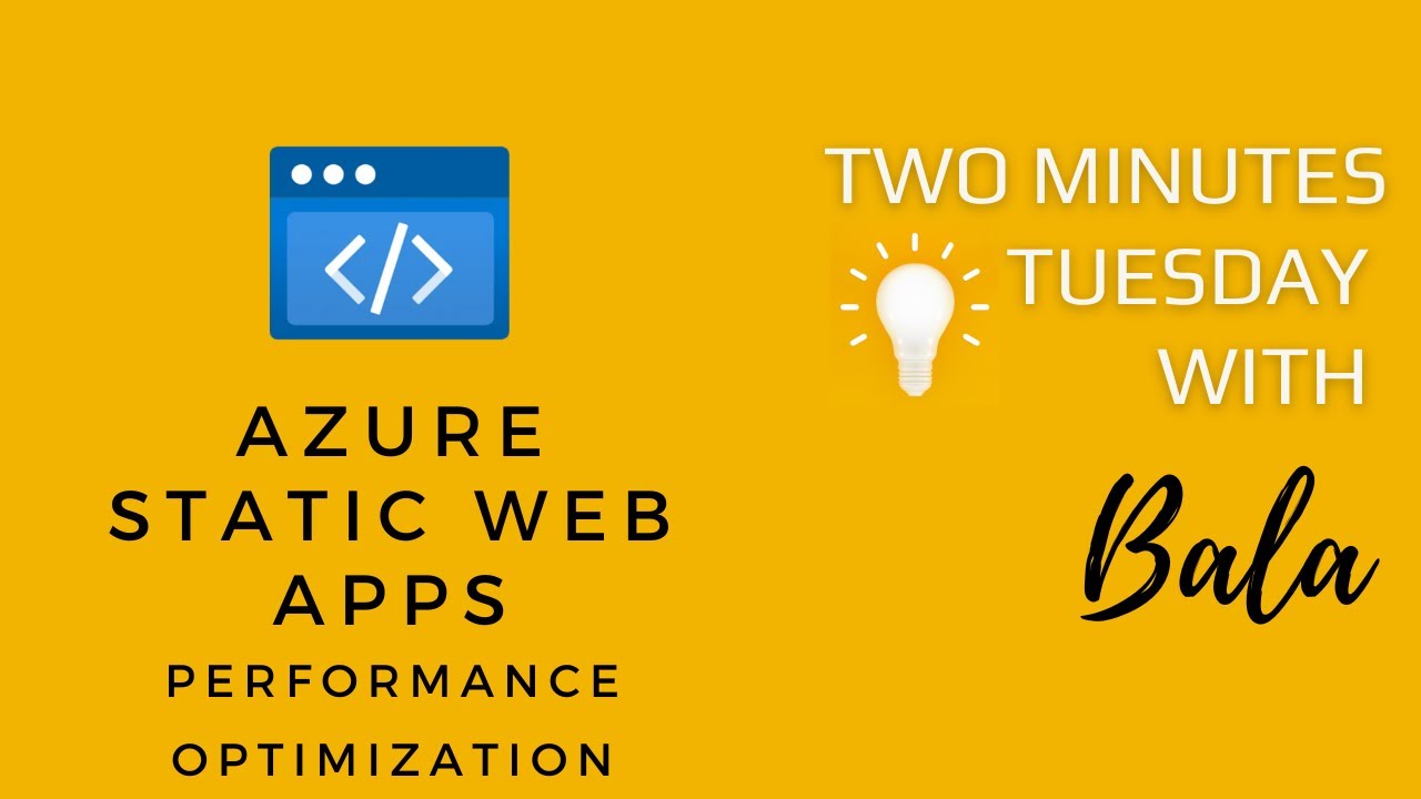 Azure Static web Apps Performance Optimization - YouTube