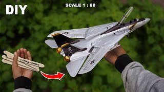 make a realistic f14 Tomcat from popsicle sticks | airplane model
