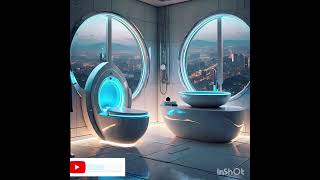 "Luxe Bathroom Designs": "trendy interior design 2024" modern vanity, and a cozy ambiance"