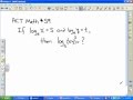 ACT Math:  Log Problem