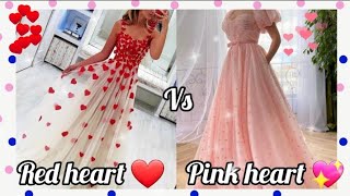 Red heart❤️ Vs💕pink heart💖/gown👗/heels👠/nail💅/makeup💄/cake🎂#cutegirl#shorts screenshot 2