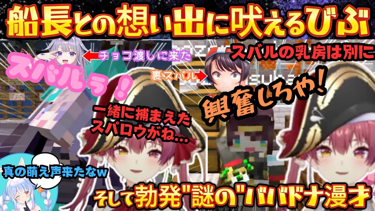 船長の鳥のためにめちゃかわ咆哮するびぶがコントみたいに去った後極秘計画のためノエぺこに同行できず拗ねる船長がかわいすぎるホロメン交流だらけの新ホロ鯖【宝鐘マリン／兎田ぺこら／古石ビジュー／ホロライブ】