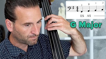 G major one octave scale for double bass