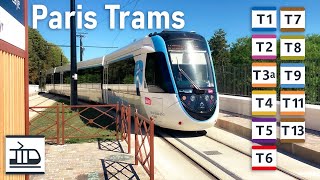 Paris trams all the lines compilation