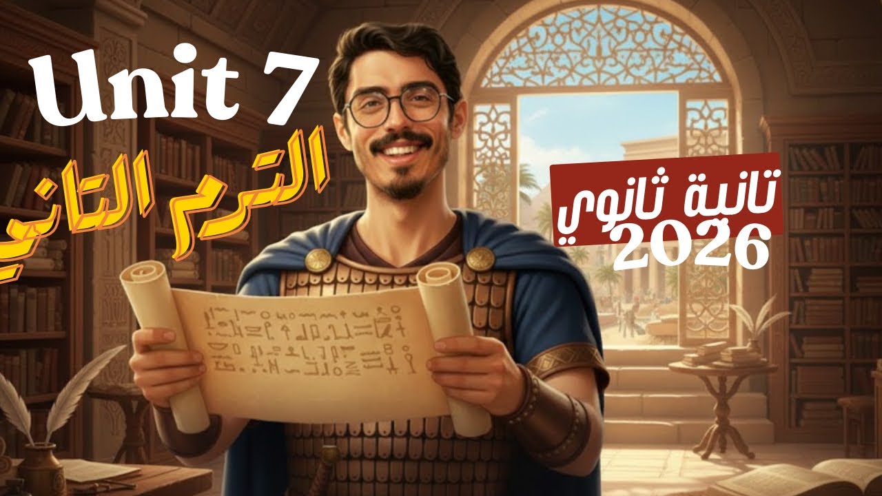 يونت 7 إنجليزي تانية ثانوي الترم التاني 2026 | شرح أهم كلمات وقواعد يونت 7 للامتحان ✅