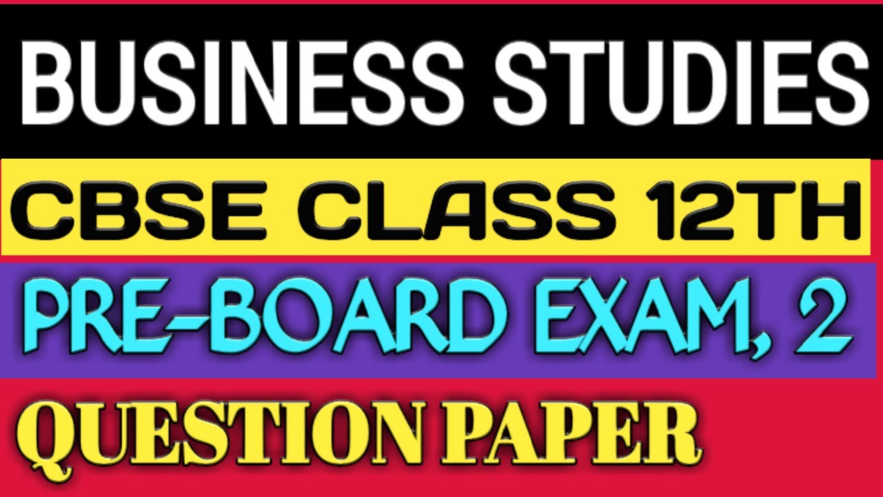 CBSE Class 12th Business Studies Pre-Board Exam, 2 Set-A Question Paper