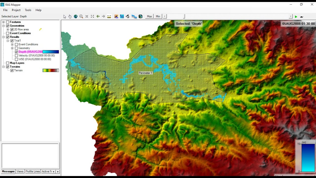 Unsteady 2D Flow modelling using HEC-RAS 6.3.1 - YouTube