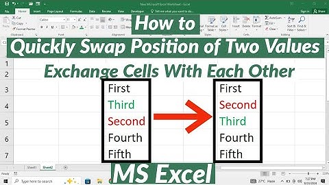 How to Quickly Swap Position Of Two Values in MS Excel | Quickly Swap Two Cells With Each Other