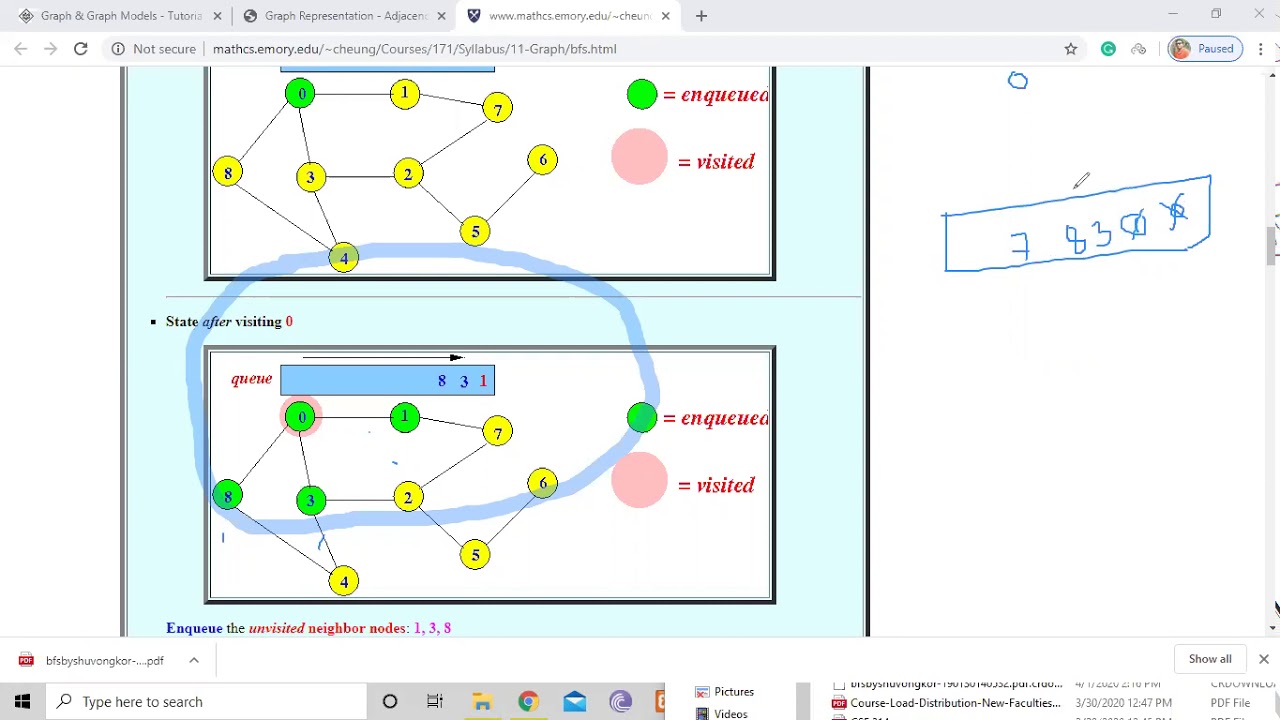 Adjacency Matrix list and Breadth First Search (BFS) - YouTube