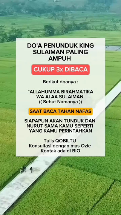 amalkan do'a penunduk ini dari nabi sulaiman SAW 💖😉