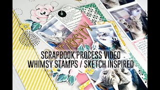 Scrapbook Process Video - Whimsy Stamps / Sketches for 6x6 Paper Pads, Week 2 / Maggie Holmes