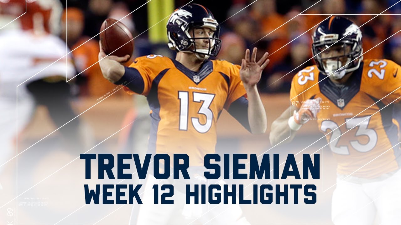 Trevor Siemian Throws For 368 3 Scores Chiefs Vs Broncos Nfl Week 12 Player Highlights