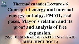 Thermodynamics Lecture 6: Internal energy, enthalpy, PMM1, Free expansion