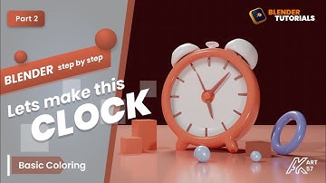 clock modeling step by step | ak art57 | blender tutorial no commentary | clock in blender