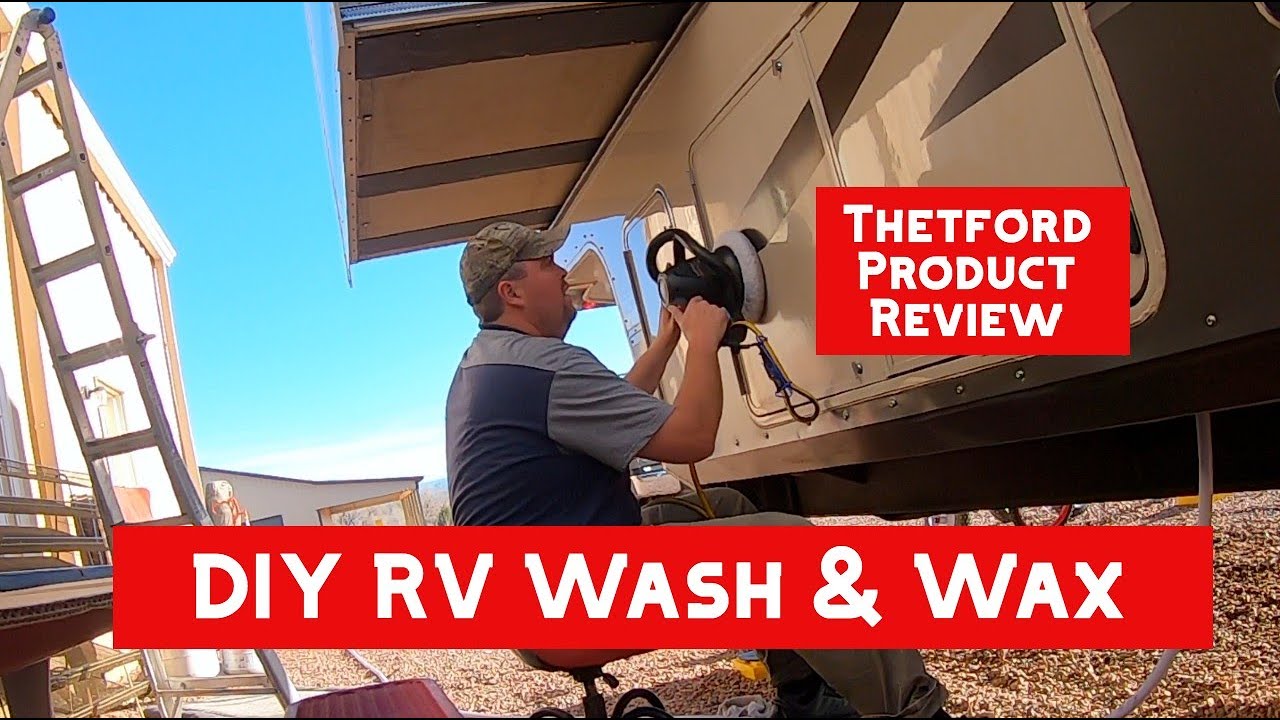 RV Wash & Wax FullTime Living Maintenance Hydraulic Jacks Leaking Thetford RV Wax YouTube