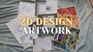 все мои работы из 2D-дизайна [урок в колледже]: тур по скетчбуку + проекты