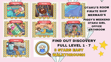 FIND OUT DISCOVERY : FULL LEVEL 1 - 7  (3 STARS EASY WALKTHROUGH) TUTORIAL GAMEPLAY IOS/ANDROID