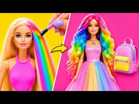 🌈 We Made the Brightest Rainbow Doll World Ever! ✨ DIY Fashion & Crafts