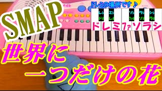 ドレミ付1本指ピアノ【世界に一つだけの花】SMAP 簡単初心者向け