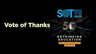Vote of Thanks | Nassir Kasuri | SOT XVIII - Rethinking Education | 50th Anniversary Edition
