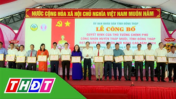 Đồng Tháp: Công bố huyện Tháp Mười đạt chuẩn Nông thôn mới nâng cao | THDT