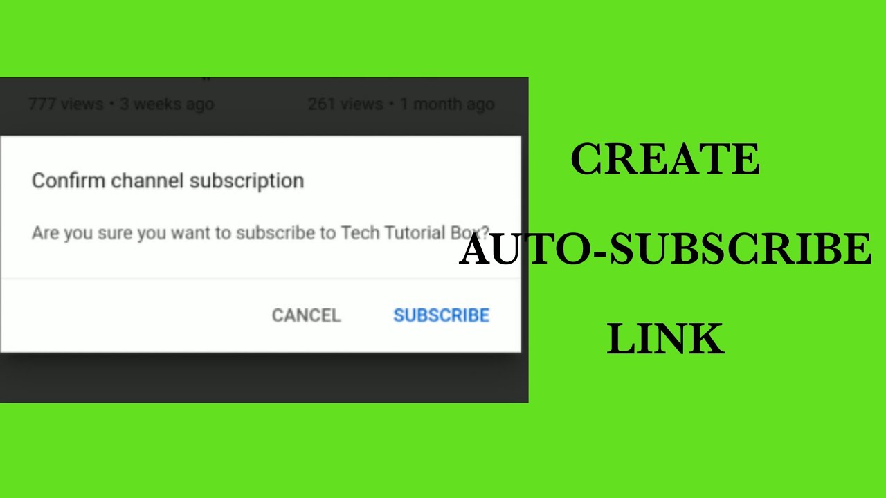 How to Create a Youtube Subscribe Link