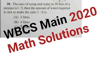 Wbcs main 2020 Math solutions| wbcs Math preparation | part-01