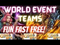 2 world event teams  gems of war world event guide the impossible dream  high  low level teams
