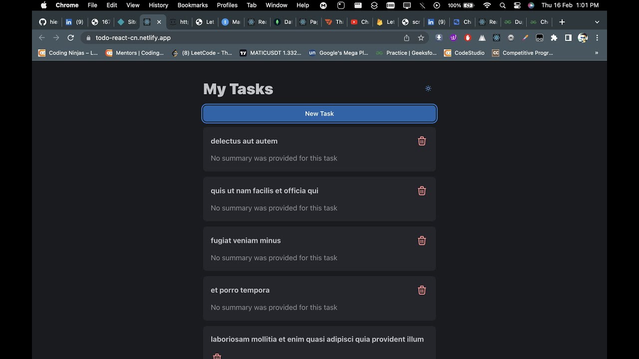 ToDo- React App - YouTube
