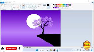 Simple Scenery drawing on ms paint | paint in computer | scenery drawing |How to Draw in Ms Paint