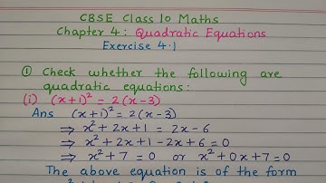 Cbse class 10 maths chapter 4 Quadratic Equations Exercise 4.1 | handwrittennotes@cbseclass10studies