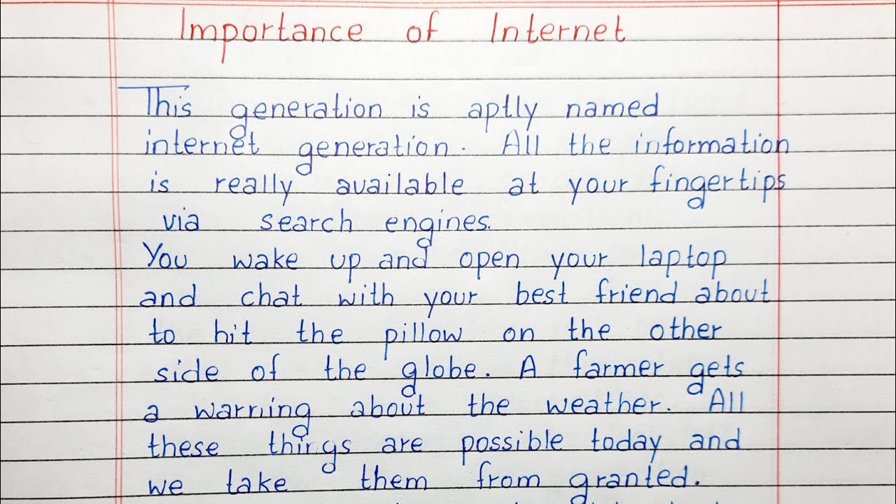 internet essay in english for class 7