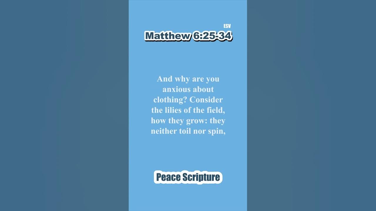 Peace Consider the lilies of the field, how they grow they neither