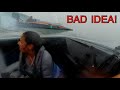 Two small boats stuck in a bad storm crazy experience