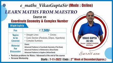 🔥 Learn Maths From Maestro |  VIKAS GUPTA (VG SIR) | Director VIBRANT ACADEMY