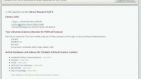 Example of library presence in Moodle