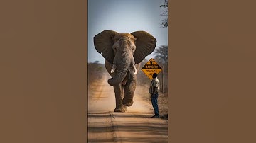 Elephant attack man in road | hathi attack video #shorts #elephant #attack #animals #wildlife #hathi