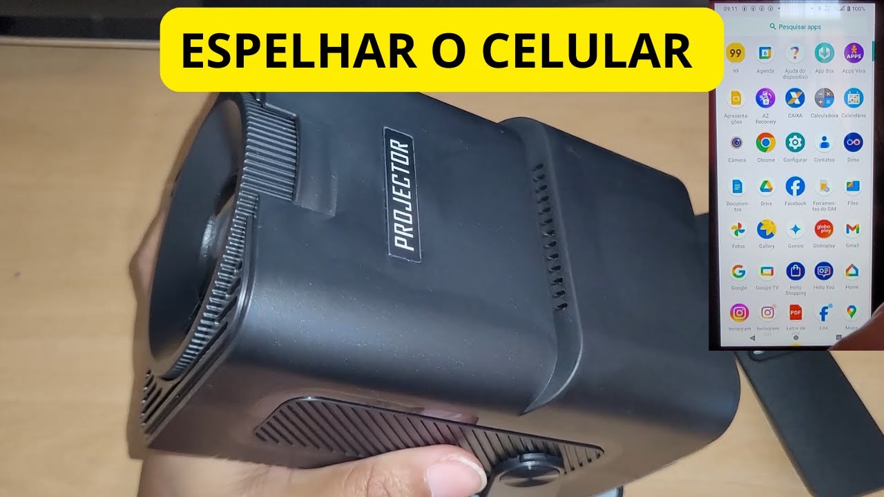 como espelhar o celular no projetor hy320 - YouTube