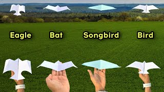 new 4 flying paper bird plane, How to make 4 paper flying bird plane, flying top 3 paper boomerang
