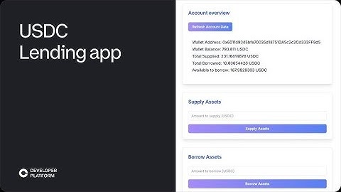 USDC Lending App Walkthrough - Coinbase Developer Platform (CDP)