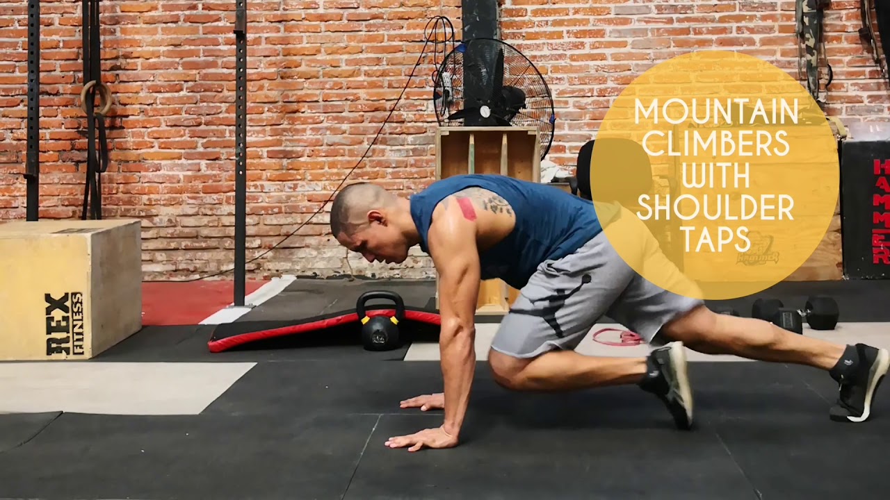 MOUNTAIN CLIMBERS WITH SHOULDER TAPS YouTube