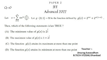 JEE Advanced 2022 Math Paper 2 (Q 10) solution | IIT JEE Maths | #jeeadvanced2022 #projecteducation