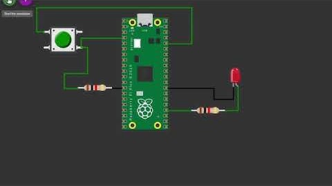 Simulando el parpadeo de un led en el editor online para la raspbery pi Pico.