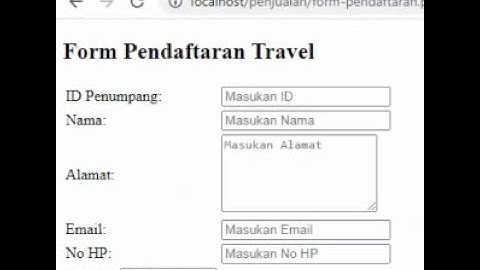 Membuat Form Pendaftaran Travel Menggunakan PHP MySql