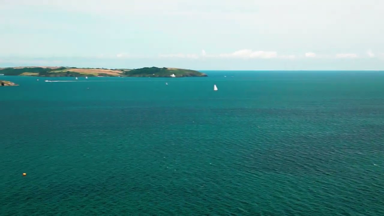 Falmouth beach & a flyover Pendennis Castle