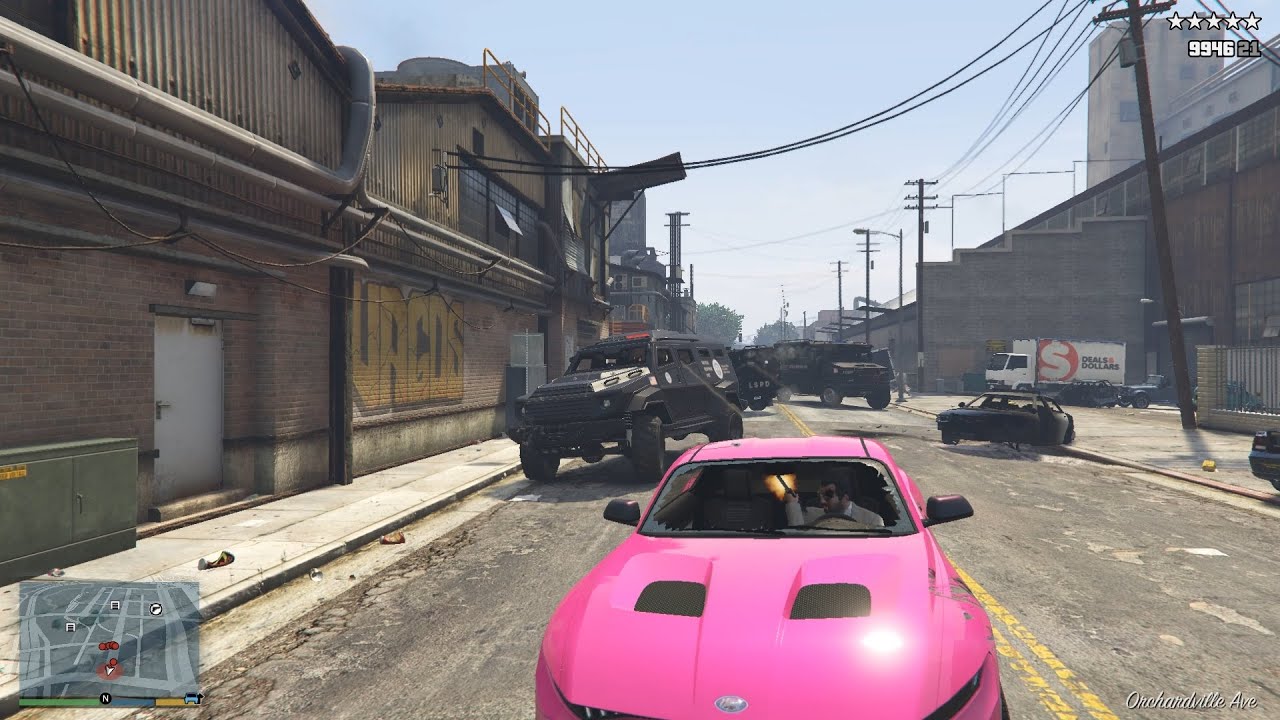 GTA V Vagos Autoshop Rampage + Five Star Wanted Level Escape - YouTube