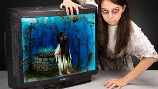 La chica de la película de terror "El aro" en tu televisor | IMPRESIONANTE DIY